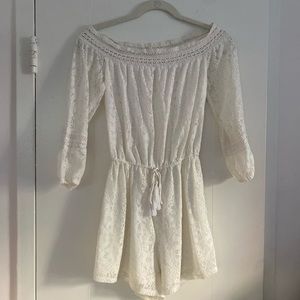 Hollister off the shoulder lace romper.